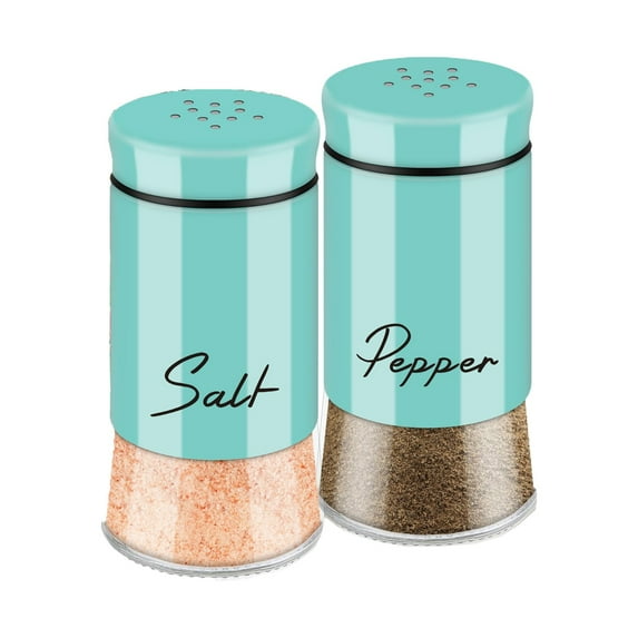 and Pepper Shakers Set, Cute Modern Farmhouse Kitchen Decor for Home Restaurants Wedding, Plastic Shaker Sets with Lids, 2 Pcs, 5 Oz, 4.4x2.15"