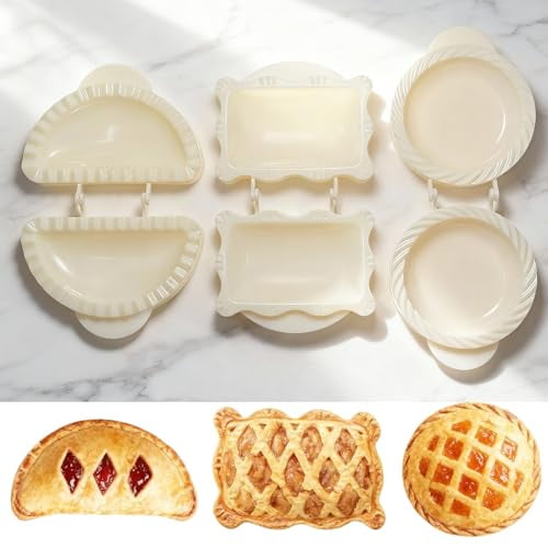 and Pie Molds Set - 3-Piece Mini Pie Maker with Crimp Design for Perfect Pocket Pies | Baking Essentials