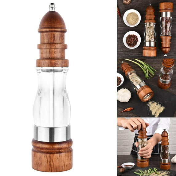 and , Premium Wooden with Acrylic Body Pepper Mill Shakers, Smooth Ceramic Spice s, Gift for Home Piece