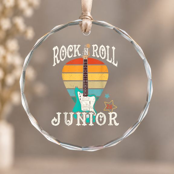 and Roll Junior 26 Vintage Class of Graduate Ornament, Keepsake Decor, Circle Glass Ornament