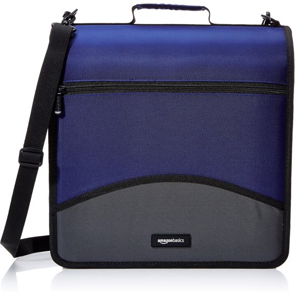 and Shoulder Strap, D-Ring Closure, Large Capacity, 4 inches, Blue