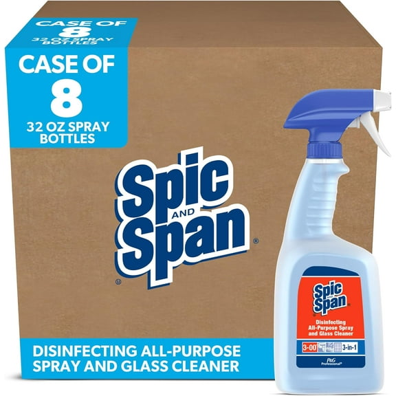 and Span Disinfecting All-Purpose Spray And Glass Cleaner, Scent, 32 Oz Spray Bottle, 8/carton
