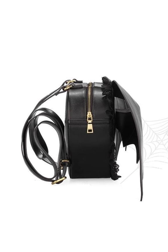 and Trendy PU Devil Bat Rucksack Travel Backpack Gothic Daypack for Women with Unique Taste