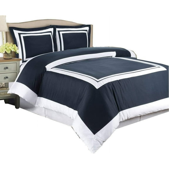 and White 3 Piece King/Cal-King Duvet-Cover-Set, 300-Thread-Count