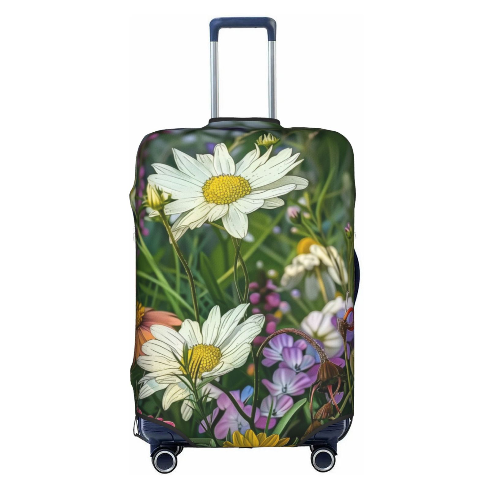 and colorful floral garden scene Luggage Suitcase Suitcase Antiscratch