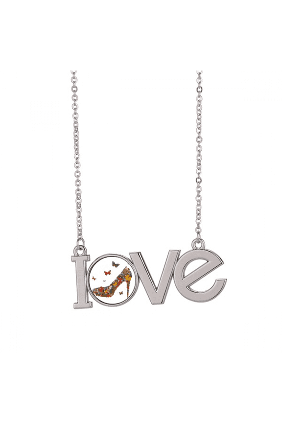 and high heel shoes love necklace pendant charm jewelry