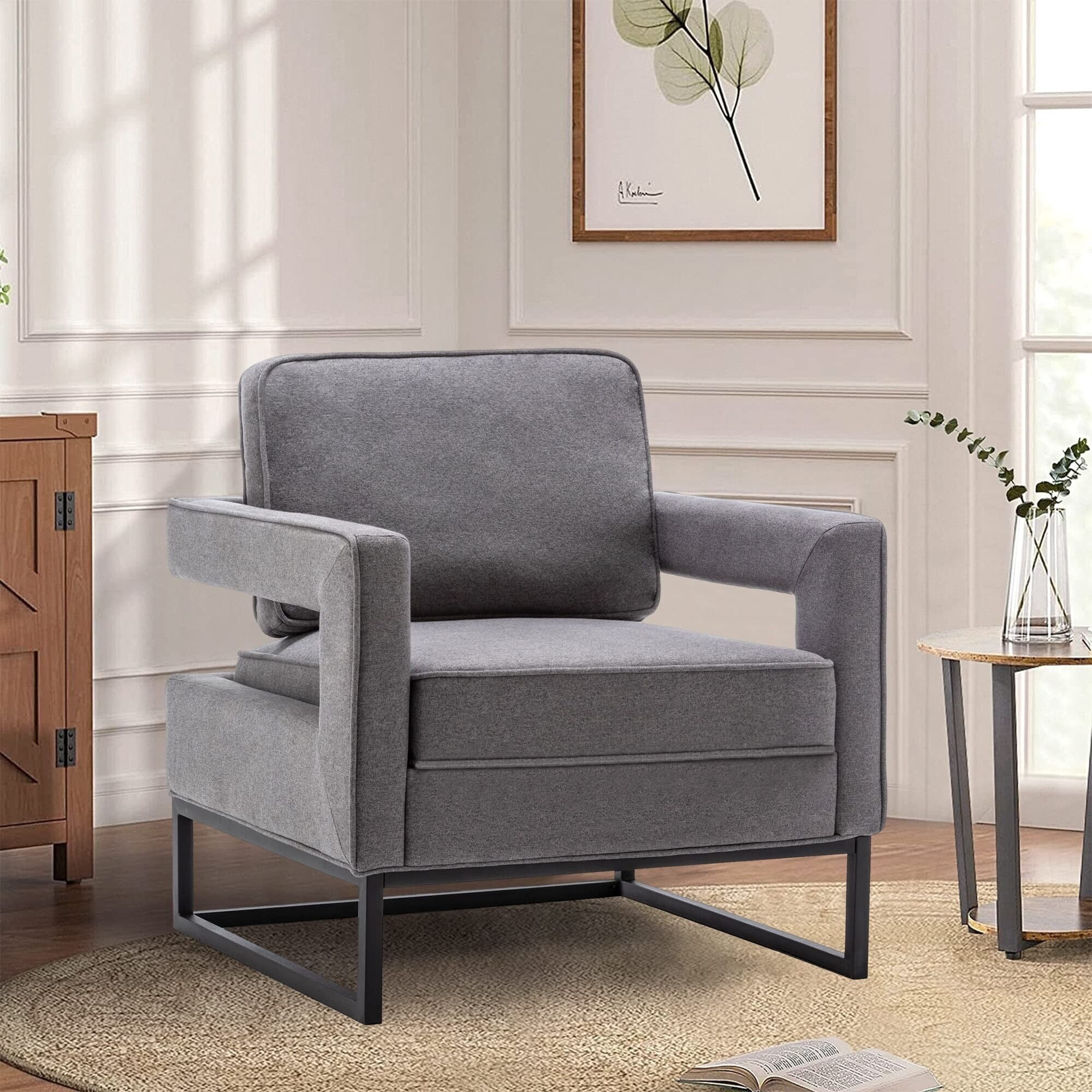 andeworld Modern Arm Accent Chair, Mid Century Living Room Chair