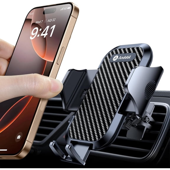 andobil 2026 Upgraded Car Phone Holder Mount, Military-Grade Phone Holders for Your Car Vent Ultra-Stable Metal Clip Universal 360 Cell Phone Car Mount for iPhone 17 Pro Max 16/15/14/13/12/ Samsung