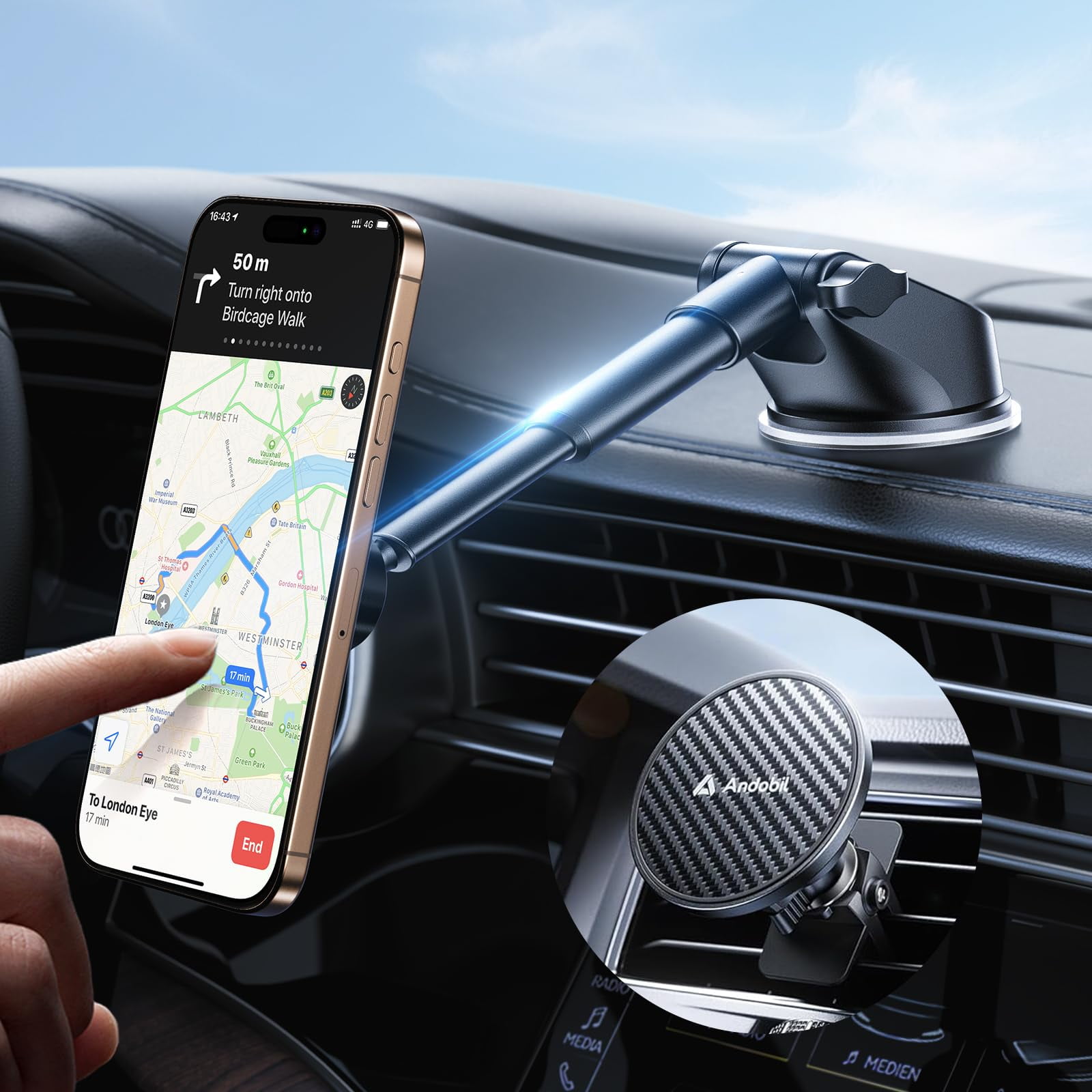 Andobil Universal Magnetic Car Mount Holder For Android Universal