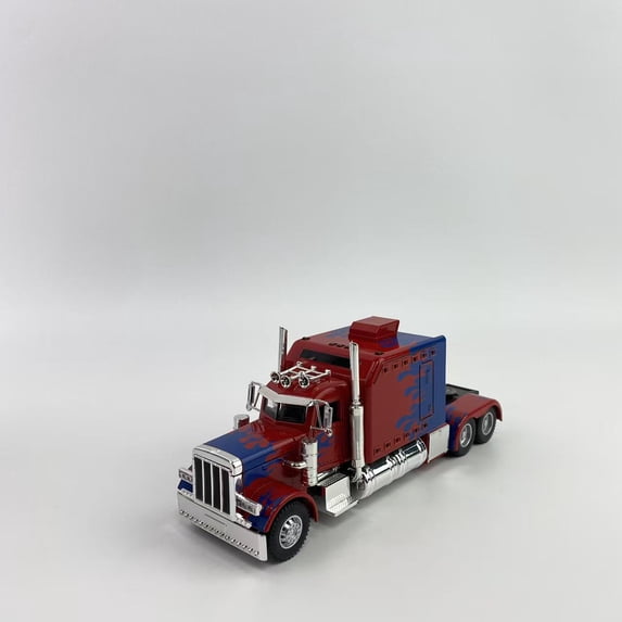 angausskids Model toy vehicles,Toy Semi Heavy Truck Model 1/24 Red Alloy Collectible Diecast Vehicles with Lights and Sounds