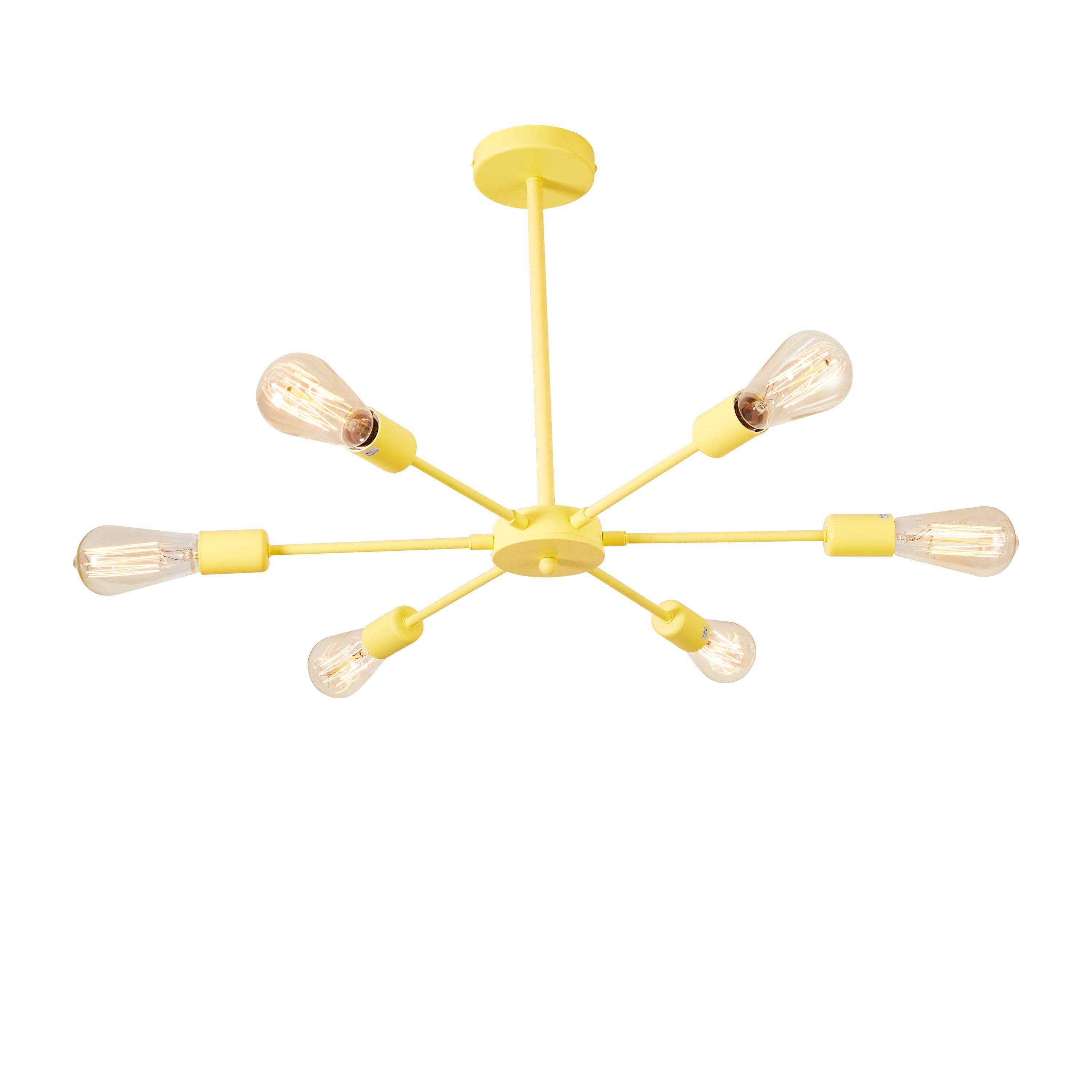 Meyer Lemon Painted Metal 6-Light Spoke Chandelier