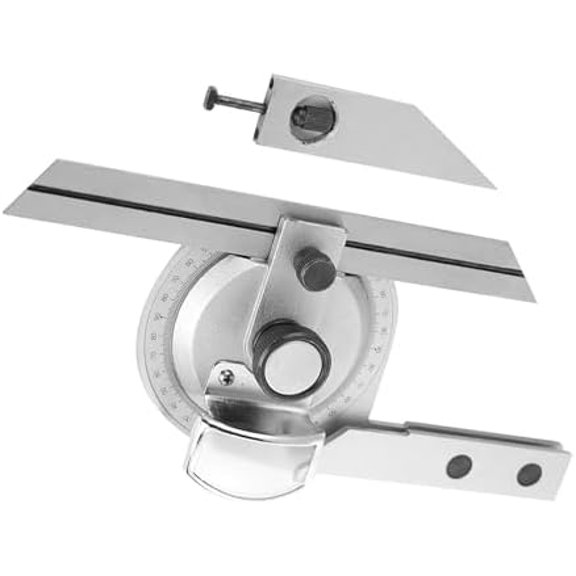 angle finder, 360 Degree Steel Universal Bevel Protractor Measuring Tool with Magnifying Glass for Machining$$Tools
