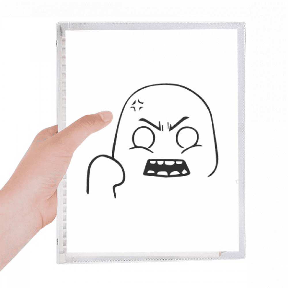 Angsty Notebook angry black cute chat happy pattern notebook loose diary refillable ...