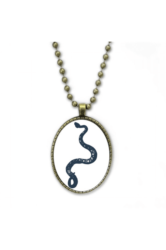 animal black snake sketch pattern necklace vintage chain bead pendant jewelry collection