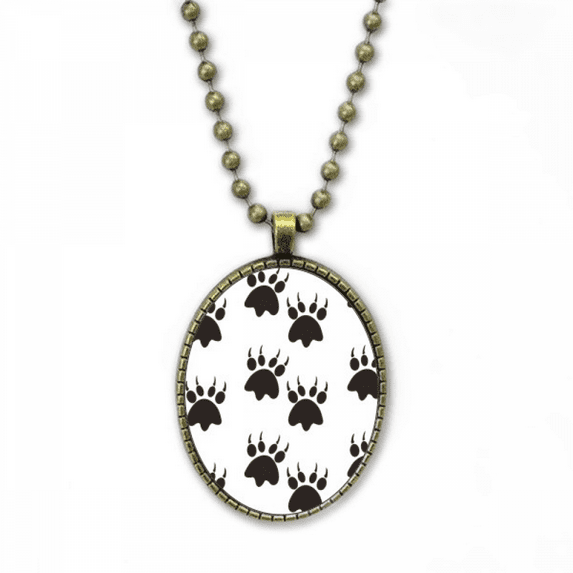 animal claw outline simple step print necklace vintage chain bead pendant jewelry collection