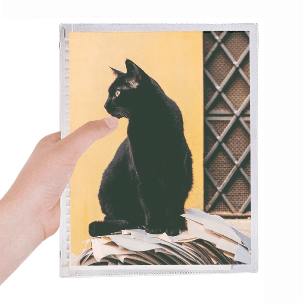 animal cool black cat photograph notebook loose diary refillable journal statiry