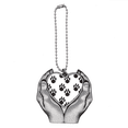 thumbnail image 1 of animal cute  print outline footprint Car Keychain Heart Pendant Ornament Charm, 1 of 3