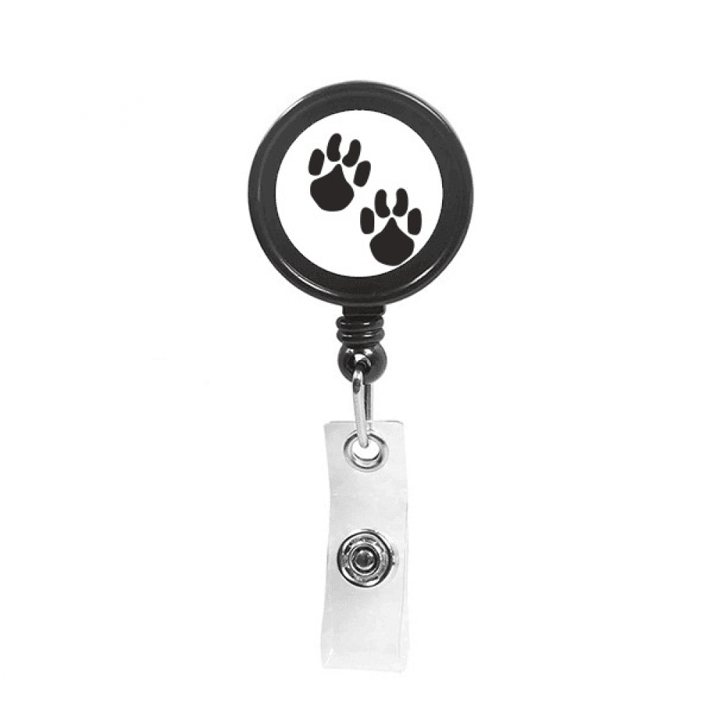 animal cute  print outline footprint Retractable Keychain Badge Holder ID Badge