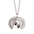 thumbnail image 1 of animal cute print outline footprint sunflower necklace pendant locket jewelry, 1 of 3
