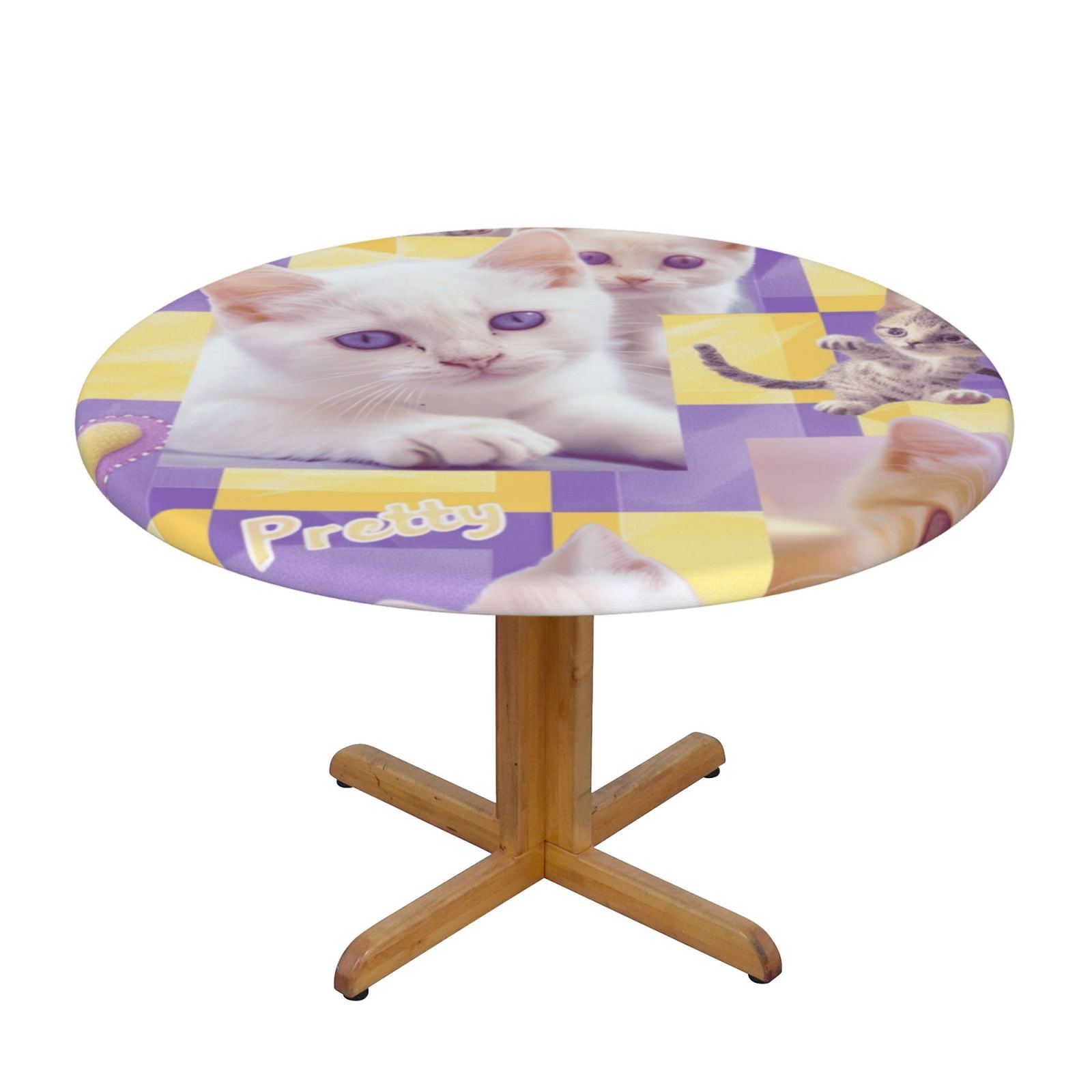 animal design Round Picnic Tablecloth, Waterproof Elastic Fitted Table