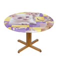 animal design Round Picnic Tablecloth, Waterproof Elastic Fitted Table