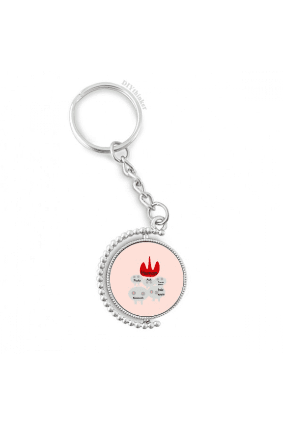 animal hunters human art deco fashion rotatable keyholder disc accessories chain clip