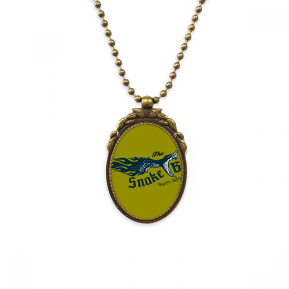 animal illustrarion bite snake pattern antique necklace vintage bead pendant keychain