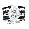 thumbnail image 1 of animal mythology oriental dragon western dragon bracelet love accessory twisted leather knitting wristband, 1 of 3