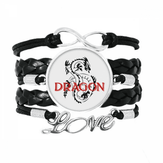 animal mythology oriental dragon western dragon bracelet love accessory twisted leather knitting wristband