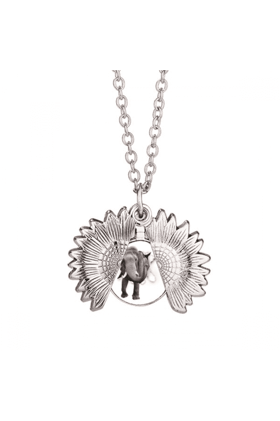 animal paper breaks impact elephants sunflower necklace pendant locket jewelry