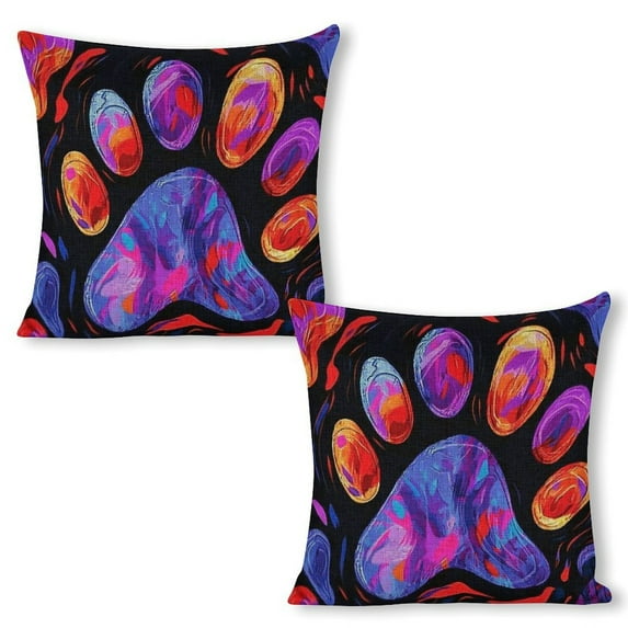 animal paw print Linen toss pillowcase decoration pillowcase gifting preferred 24x24 inch cushion cover 2 sets sofa pillowcase sofa bedroom living room car