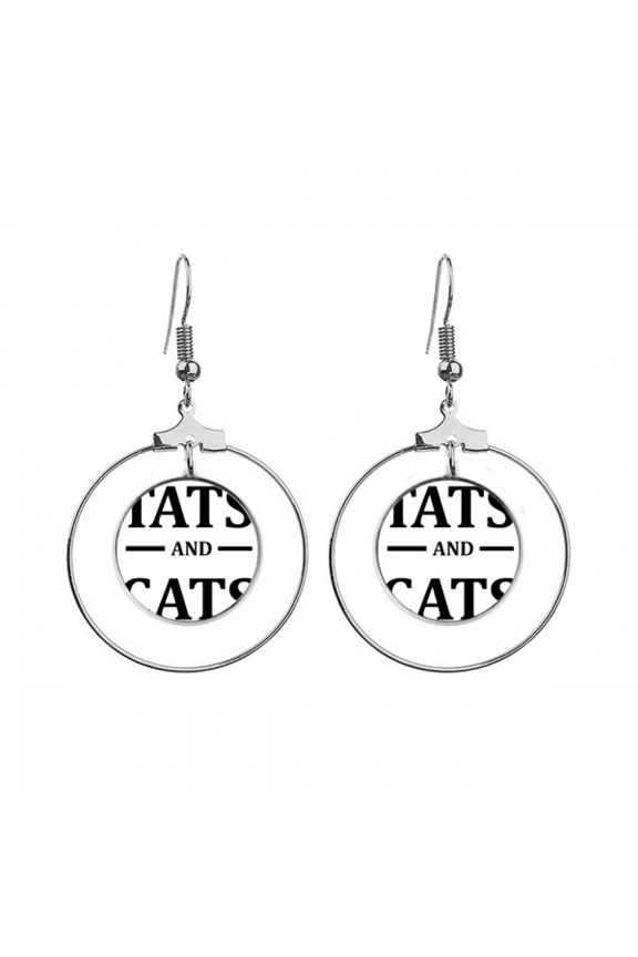 animal protector cartoon tats pattern earrings dangle hoop jewelry drop circle