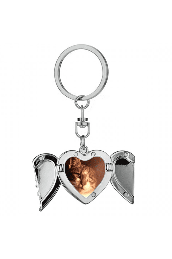 animal sentimental cat simpol Heart Angel Wing Key Chain Holder