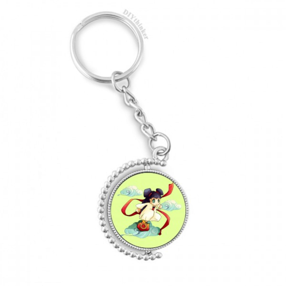 animation loveliness kid rotatable keyholder disc accessories chain clip