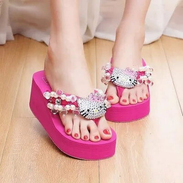 anime Hello Kitty Cartoon Summer Shoes FHarajuku High Heels anime Hello Kitty Cartoon Summer Shoes FHarajuku High Heels