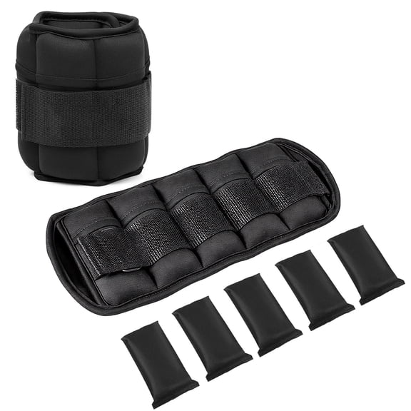 BN-LINK Adjustable Ankle Weights Set of 2 (5lbs*2), 1-5Lbs Removable Sandbags Leg/Wrist/Arm Weights for Women Men, Modularized Leg Weight Straps for Yoga, Walking, Running, Gym