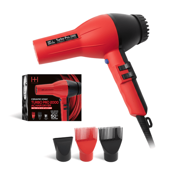 Hot & Hotter Turbo Pro2000 AC Hair Dryer, Red