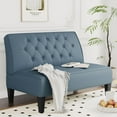 thumbnail image 1 of annjoe Button Tufted Loveseat Settee Upholstered Sofa Backrest Buckle Couch Banquette  for Dining Room Living Room Bedroom Funiture-Blue, 1 of 8