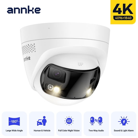 ANNKE FCD800 4K 180 Dual-Lens Two-Way Audio PoE Security Camera Outdoor Smart AI Color Night Vision