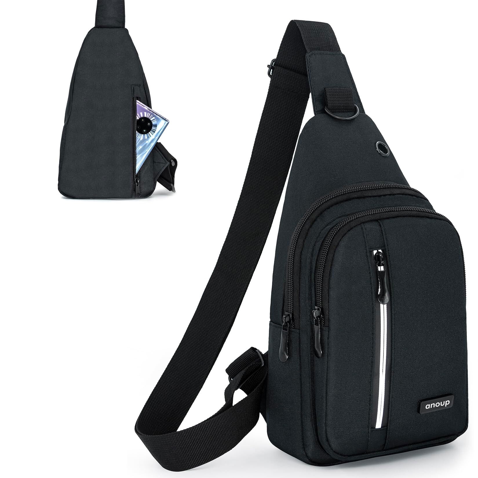 anoup Crossbody Sling Backpack Sling Bag Travel Hiking Chest Bag Daypack, Multipurpose Crossbody