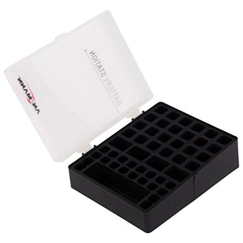 ansmann premium battery box for up to 24x aa, 16x aaa and 4x 9v pp3 block-style batteries or rechargeable batteries/storage box for protection and transportation