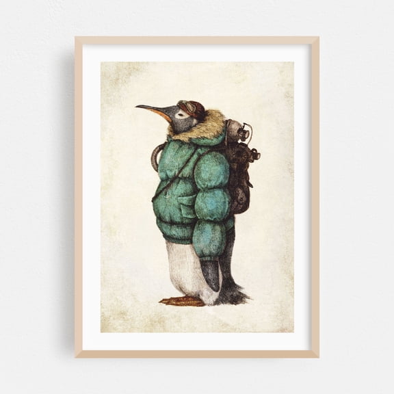 antarctic Explorer II - Drawing Oak Framed Wall Art Print 24 x 36 inches
