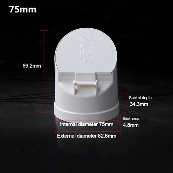 anti-rat universally Large Displacement Pipe Valve Anti Odor 50-160mm Rain Pipe Cap Insect-proof Roof Cover Drainage Pipe Floor Drains Strainer Plug 75MM