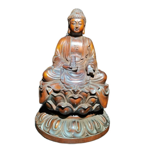 antique chinese statues wooden carving vintage wood carved figure buddha statue