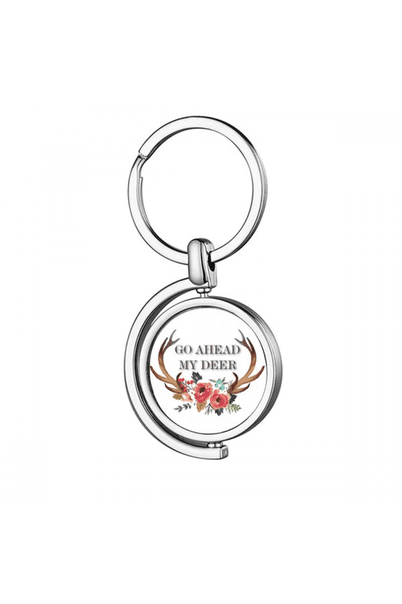 antlers advance encouflowers rotating keychain metal keyring holder