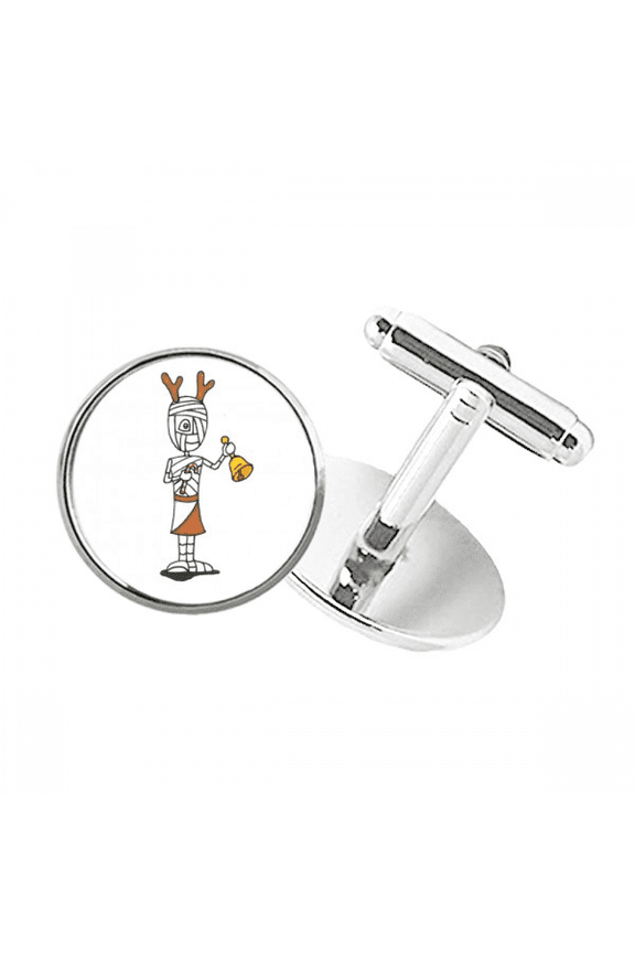 antlers bell crutch round button cuff clip stud cufflinks