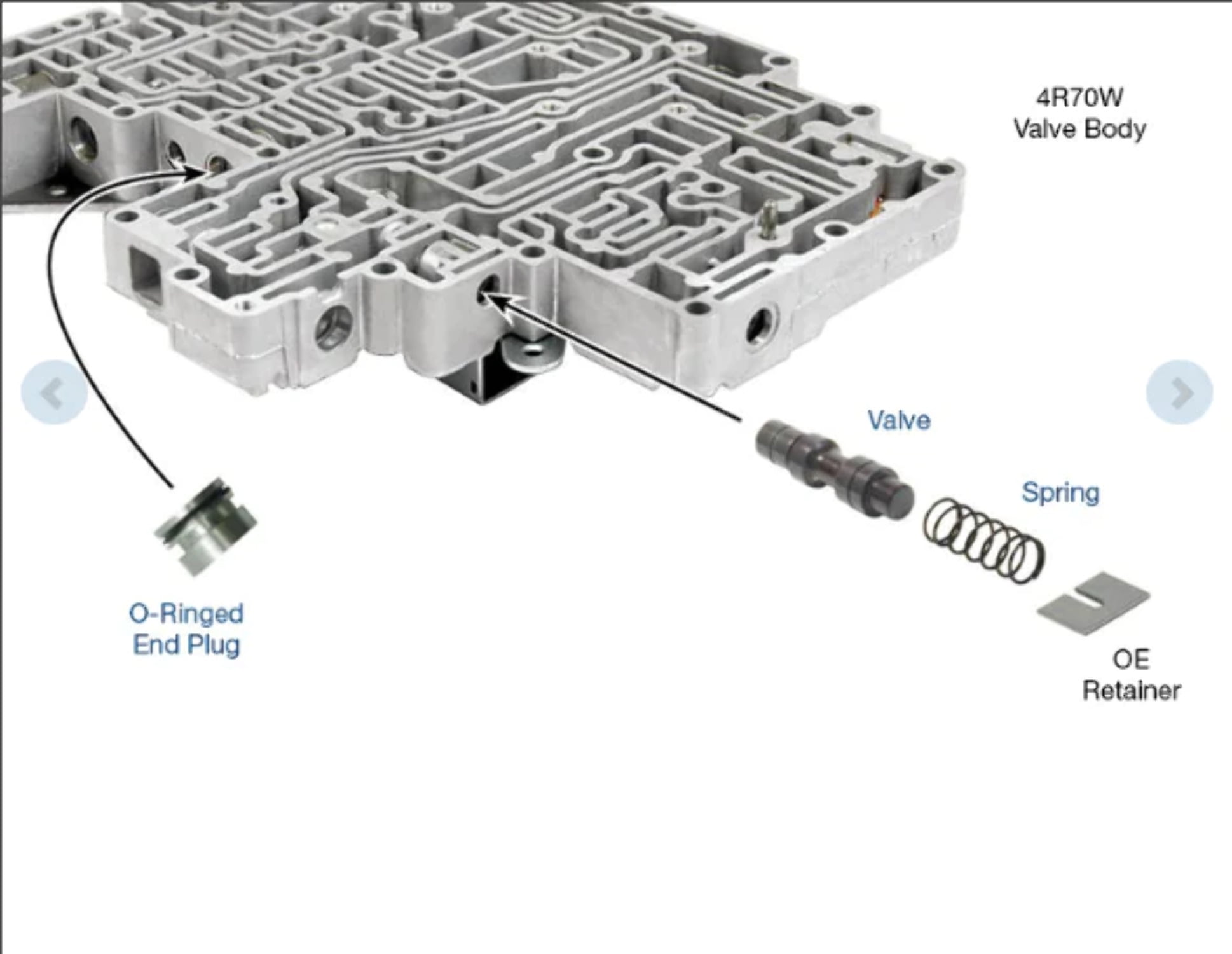 aod e 4r70 75 solenoid regulator valve kit (contains valve spring
