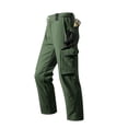 thumbnail image 1 of aohooy Big Men's Cargo Pants Functional Fleece Lined Workout Pant Waterproof Multi Pockets Elastic Waist Outdoor Trousers Green,M, 1 of 8