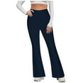 thumbnail image 1 of aohooy Flared Women Yoga Pants, Bootcut High Waist Leggings Tummy Control Body Shaping Workout Pant Navy,XL, 1 of 6