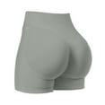 thumbnail image 1 of aohooy Gym Shorts Women Scrunch Butt High Stretch Tummy Control Workout Impact Shorts Elastic Waist Gym Seamless Booty Biker Short Pants Gray,S, 1 of 5